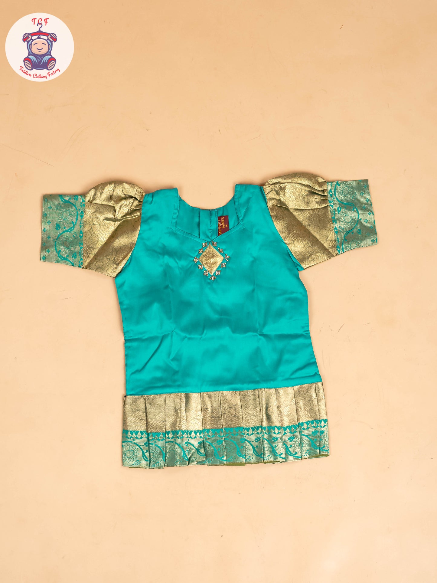 Light Green & Pastel Green - Girls Readymade Pavadai Sattai