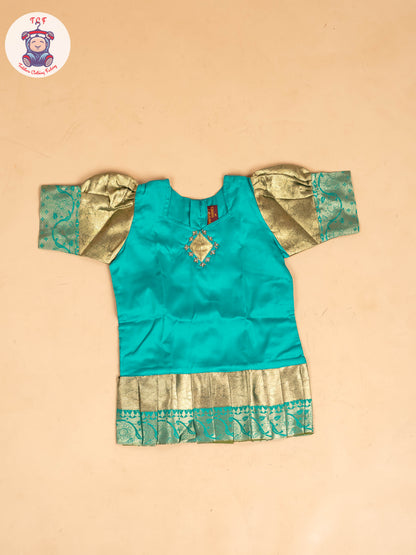 Light Green & Pastel Green - Girls Readymade Pavadai Sattai