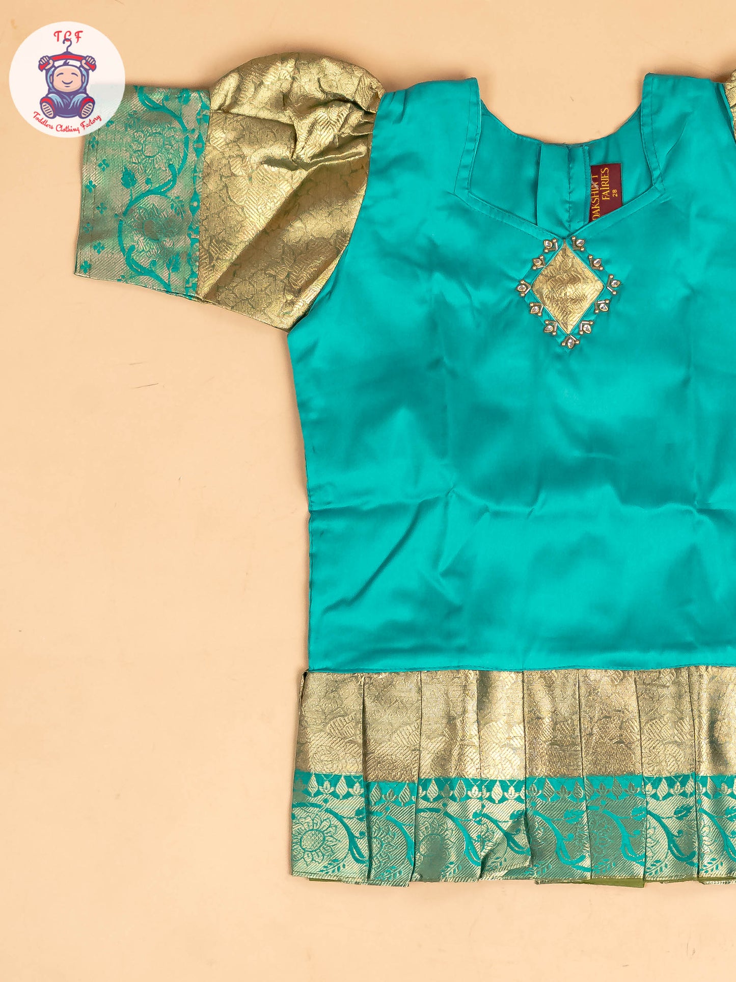 Light Green & Pastel Green - Girls Readymade Pavadai Sattai