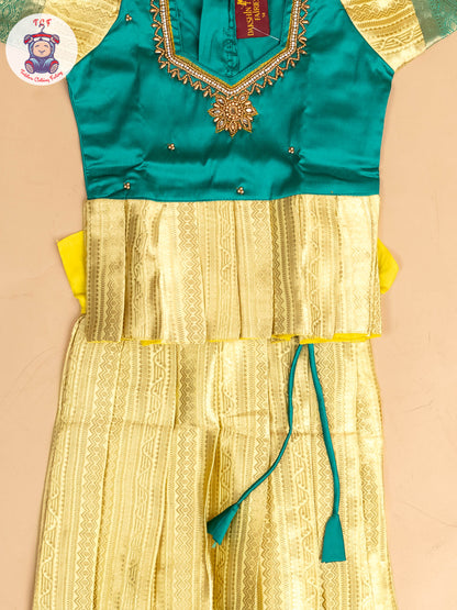 Green & God - Girls Readymade Pavadai Sattai