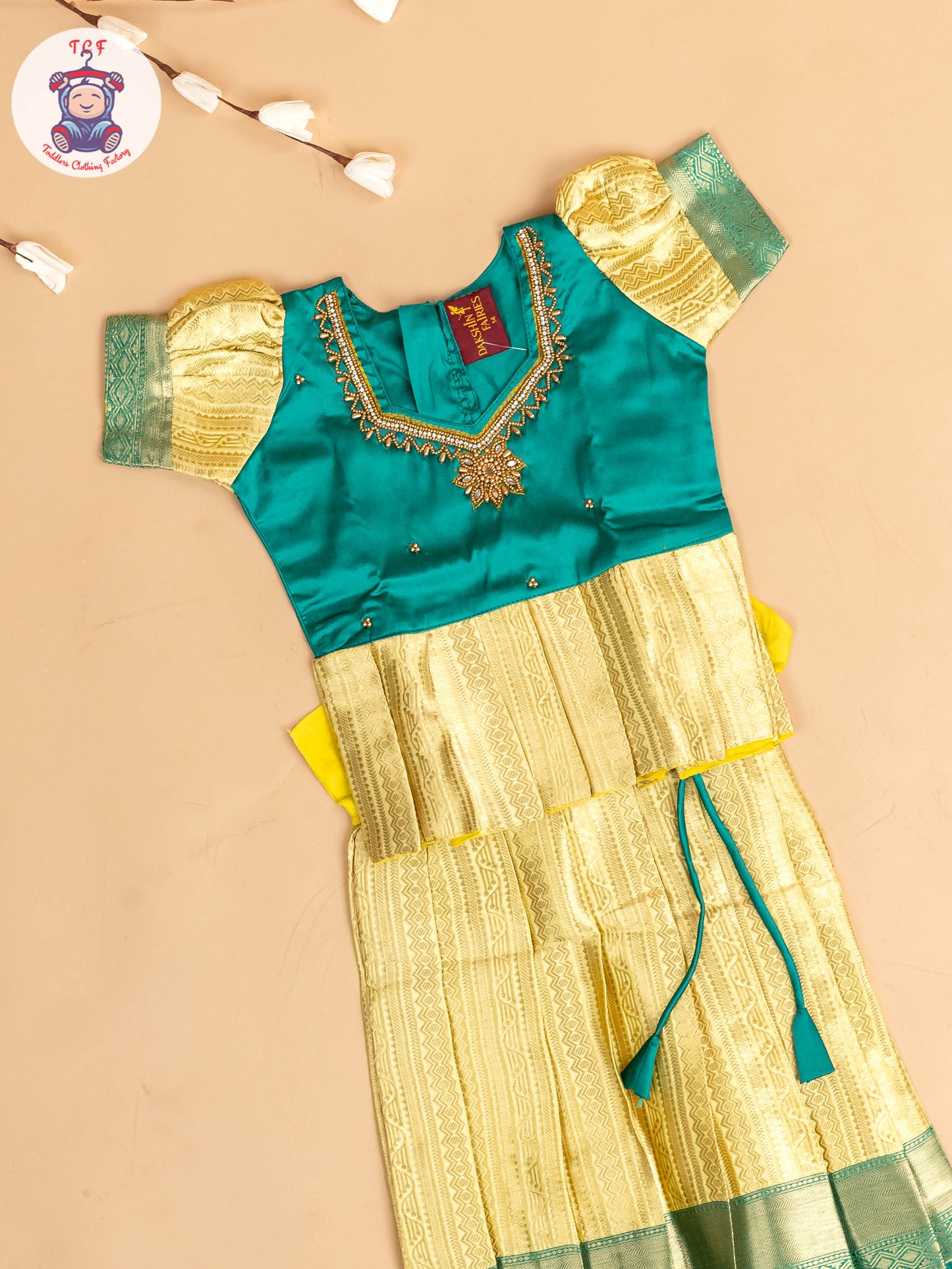Green & God - Girls Readymade Pavadai Sattai