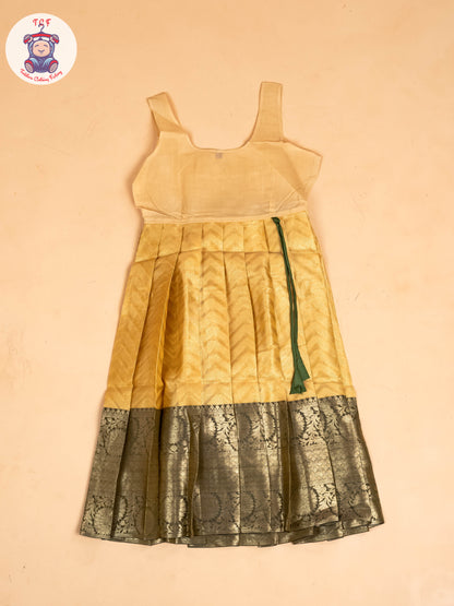 Green & Gold - Girls Readymade Pavadai Sattai