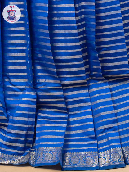 Blue - Girls Readymade Cotton Pavadai Sattai