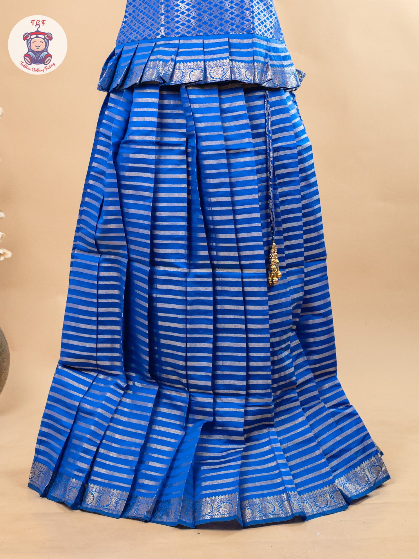 Blue - Girls Readymade Cotton Pavadai Sattai