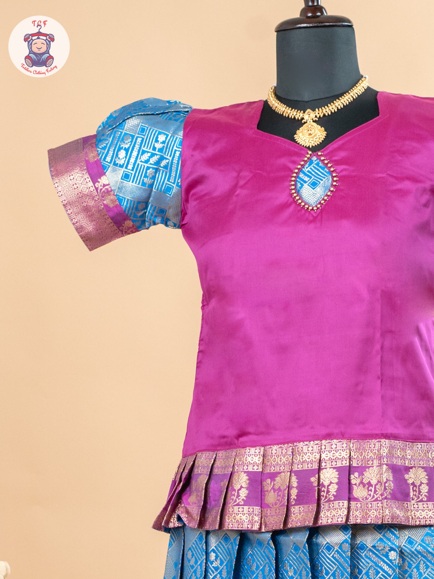 Pink & Blue - Girls Readymade Pavadai Sattai
