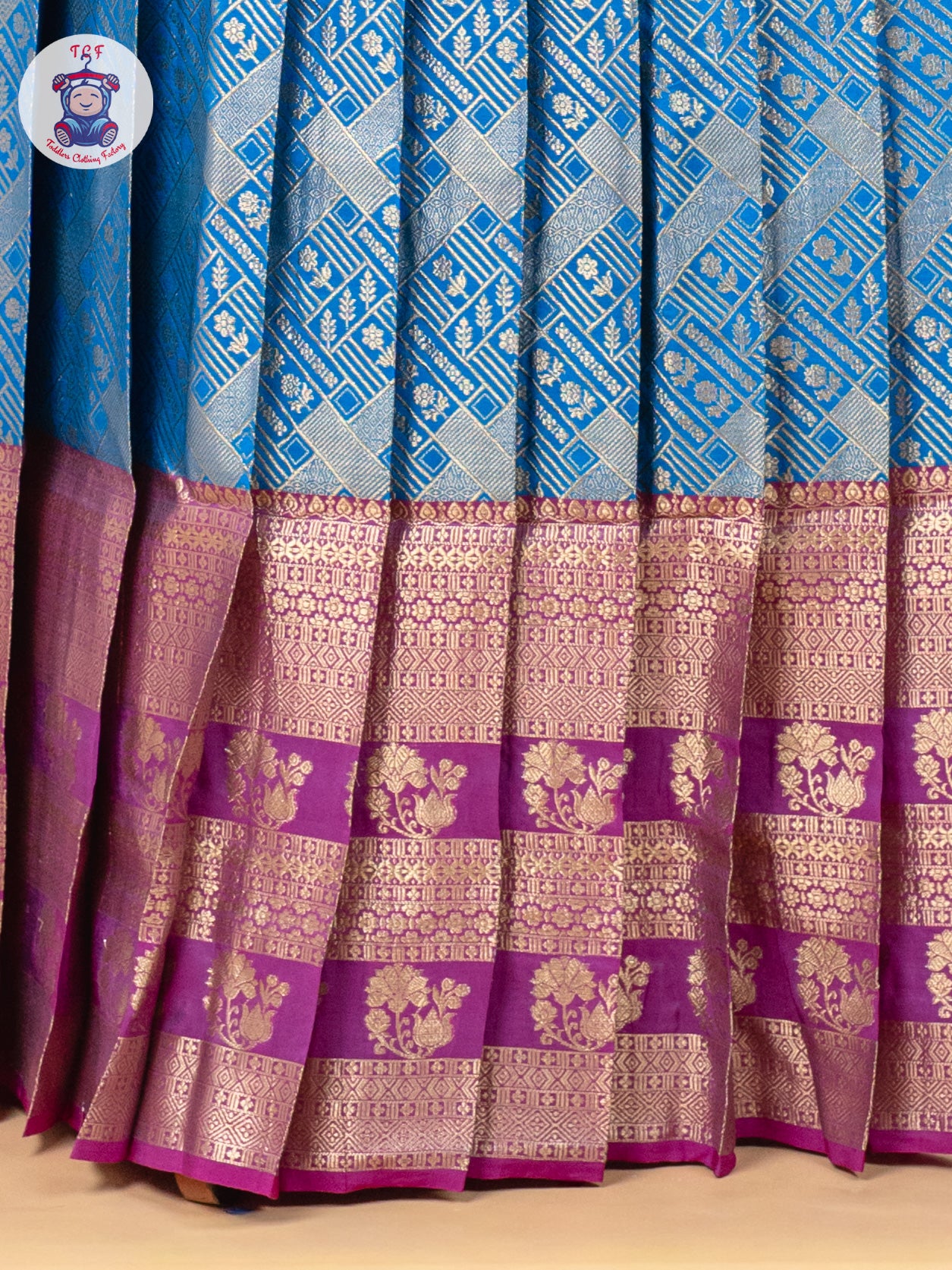 Pink & Blue - Girls Readymade Pavadai Sattai
