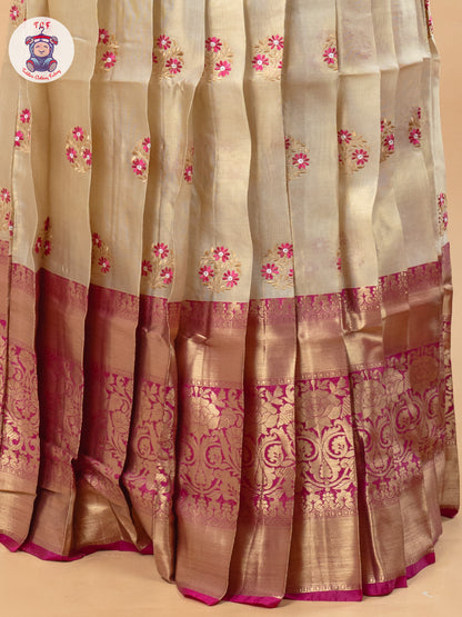 Pink & Gold - Girls Readymade Pavadai Sattai
