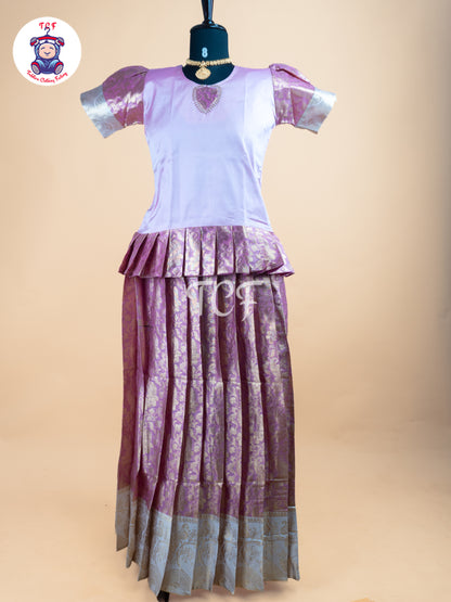 Baby Pink - Girls Readymade Pavadai Sattai
