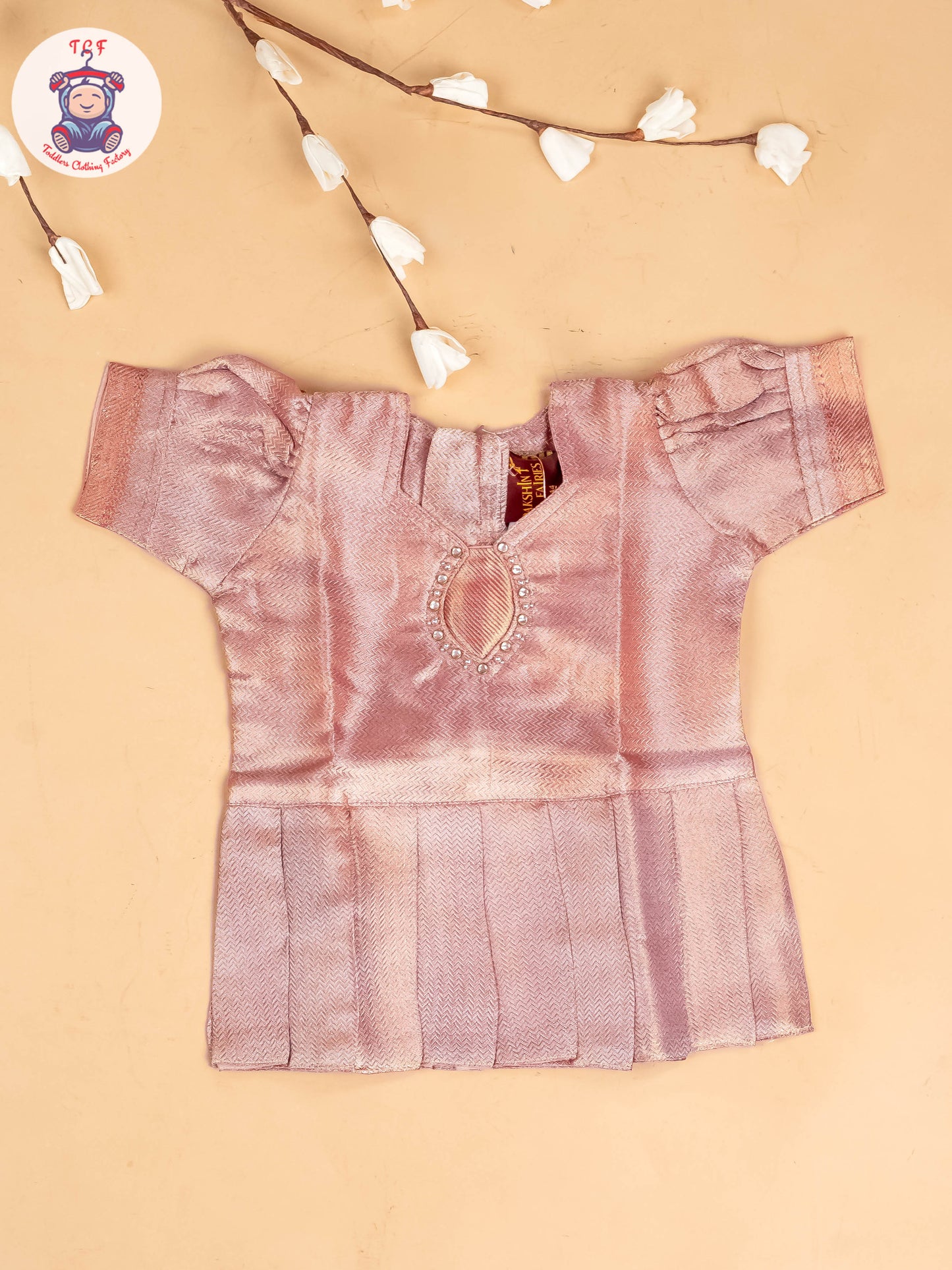 Light Pink - Tissue Readymade Pavadai Sattai