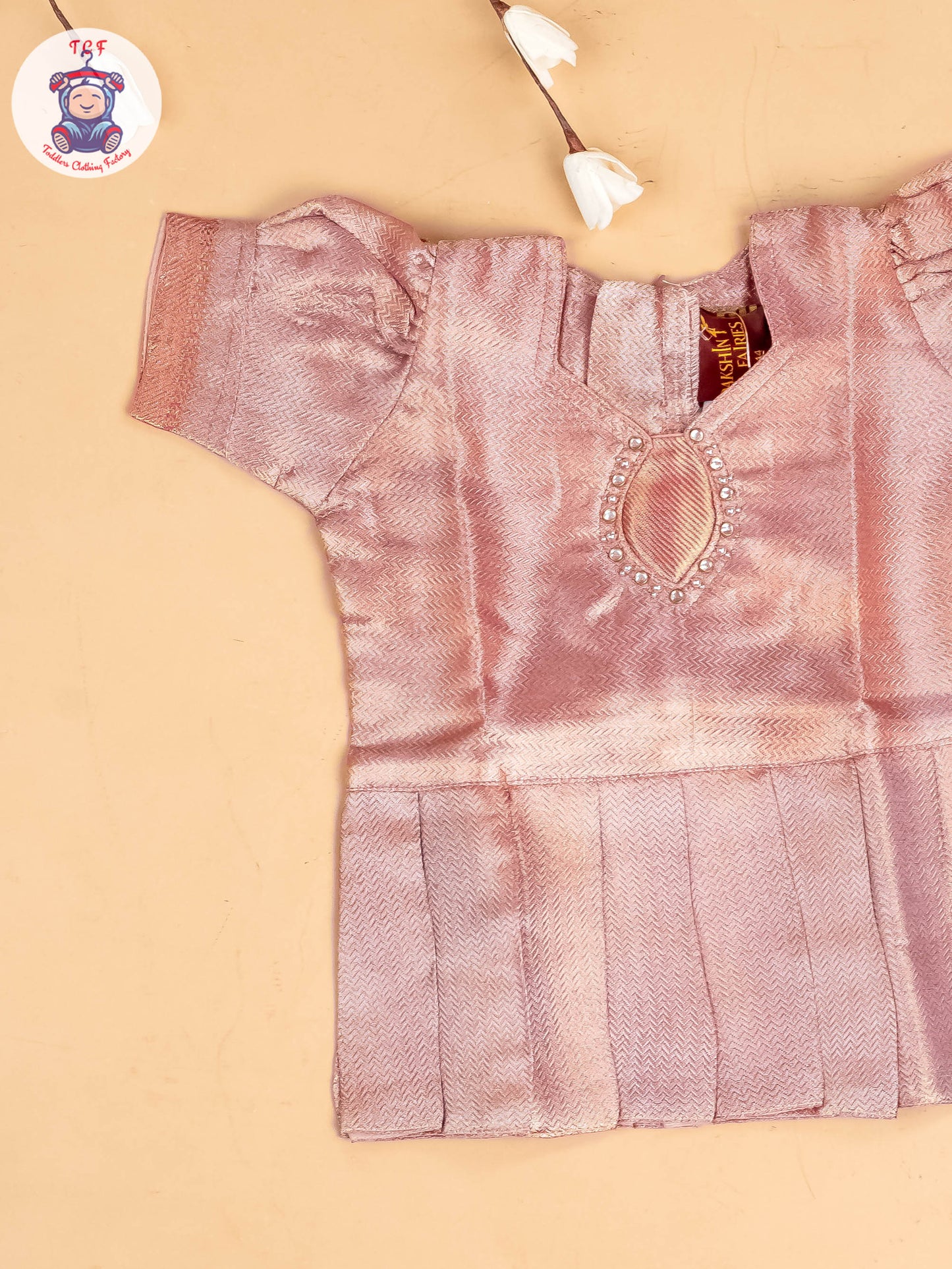 Light Pink - Tissue Readymade Pavadai Sattai