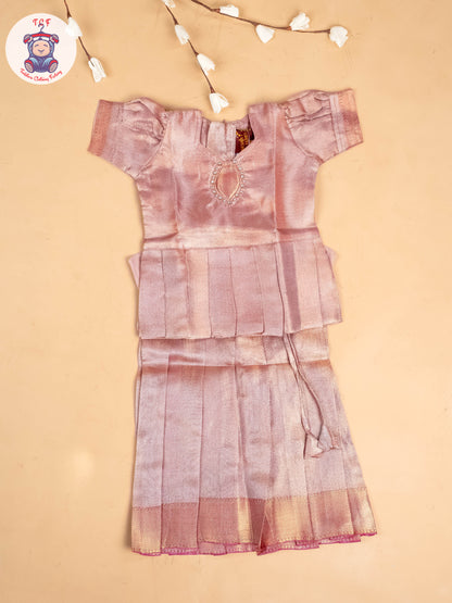 Light Pink - Tissue Readymade Pavadai Sattai