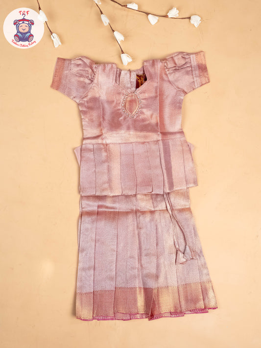 Light Pink - Tissue Readymade Pavadai Sattai