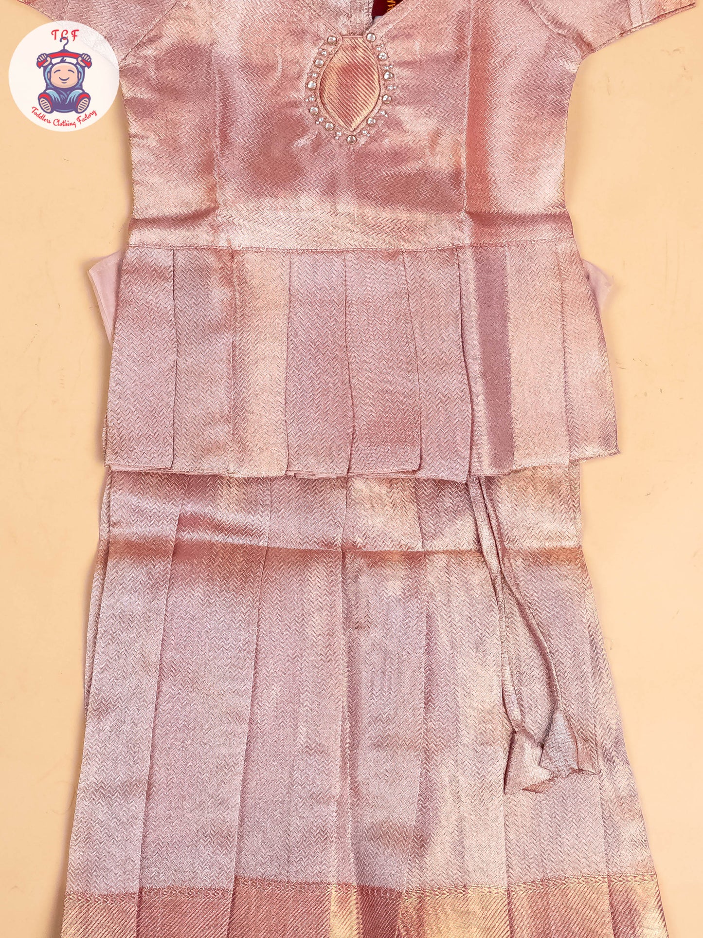 Light Pink - Tissue Readymade Pavadai Sattai