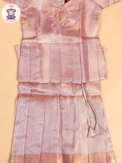 Light Pink - Tissue Readymade Pavadai Sattai