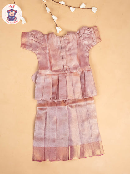 Light Pink - Tissue Readymade Pavadai Sattai