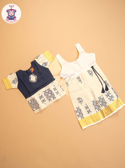 Navy Blue & Gold -  Pavadai Sattai