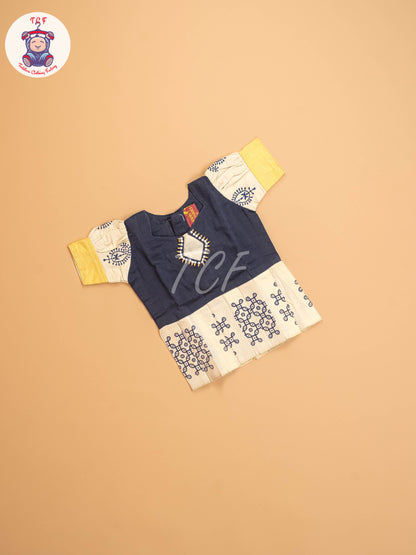 Navy Blue & Gold -  Pavadai Sattai