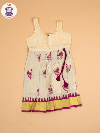 Maroon & Copper- Girls Readymade Pattu Pavadai