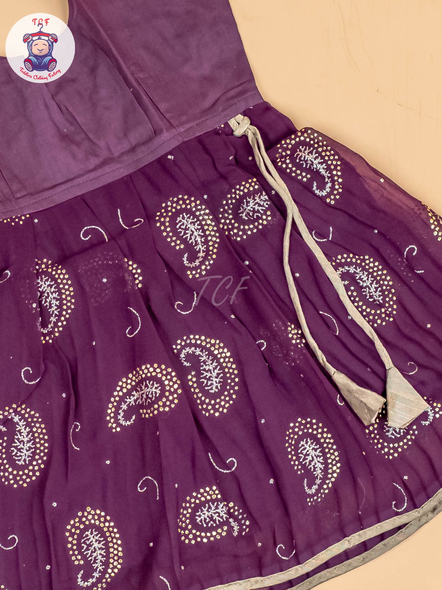 Grey & Purple - Girls Georgette Pavadai Sattai