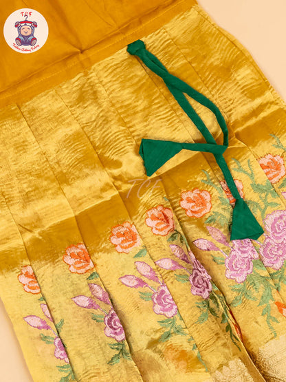 Green & Yellow- Girls Readymade Pavadai Sattai