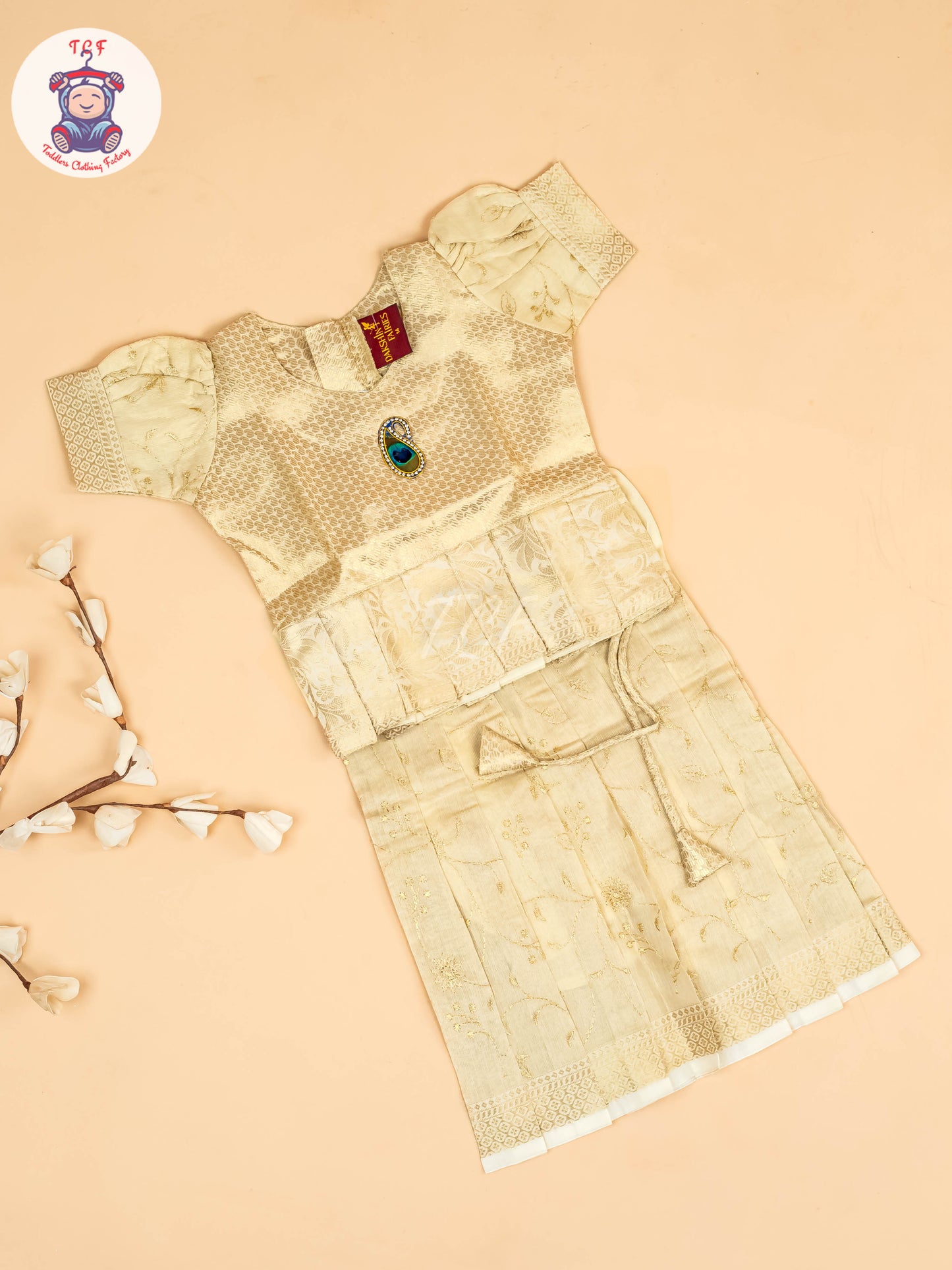 Half White Kerala - Girls Readymade Pavadai Sattai