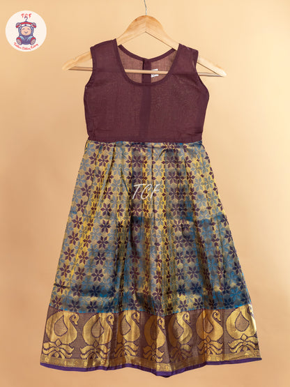 Girls Readymade Pure Pattu Pavadai Sattai