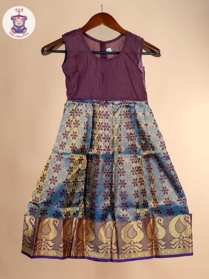 Girls Readymade Pure Pattu Pavadai Sattai