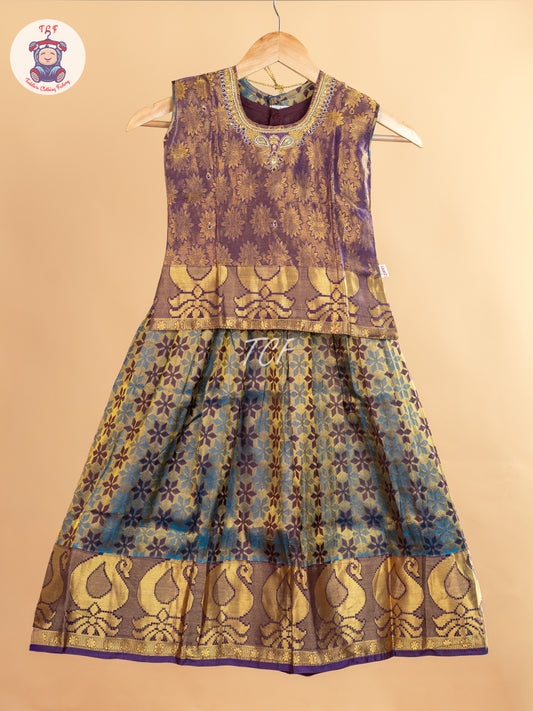 Girls Readymade Pure Pattu Pavadai Sattai