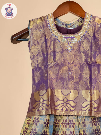 Girls Readymade Pure Pattu Pavadai Sattai