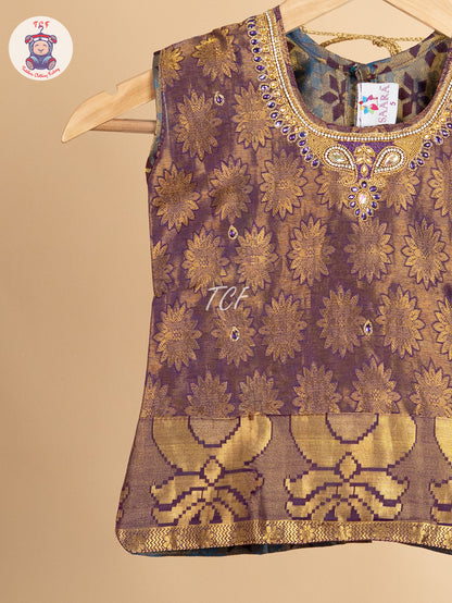 Girls Readymade Pure Pattu Pavadai Sattai