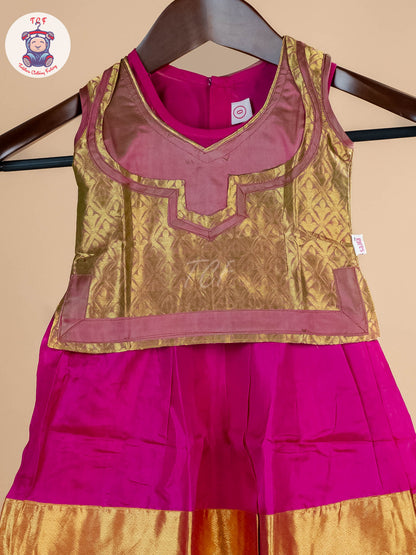 Girls Readymade Pure Pattu Pavadai Sattai