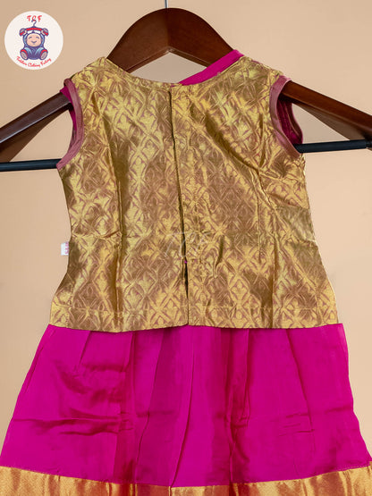 Girls Readymade Pure Pattu Pavadai Sattai