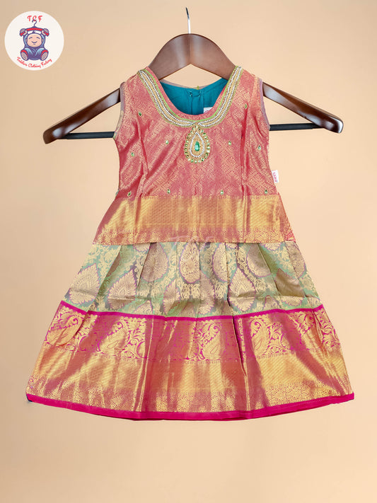 Girls Readymade Pure Pattu Pavadai Sattai