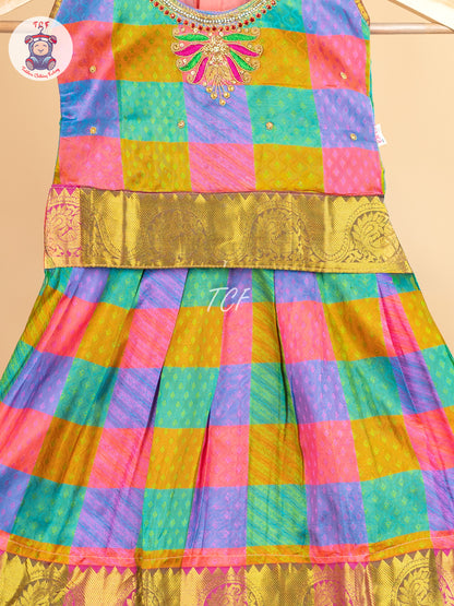 Girls Readymade Pure Pattu Pavadai Sattai