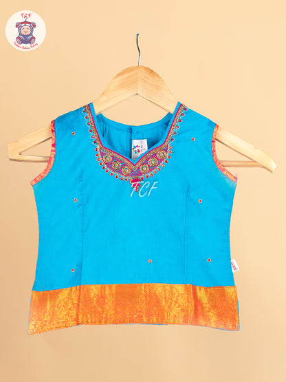 Girls Readymade Pure Pattu Pavadai Sattai
