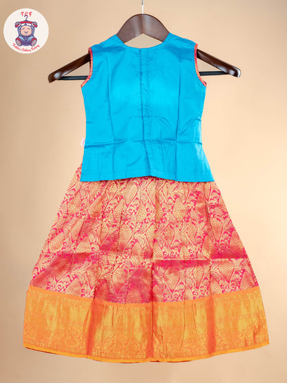 Girls Readymade Pure Pattu Pavadai Sattai