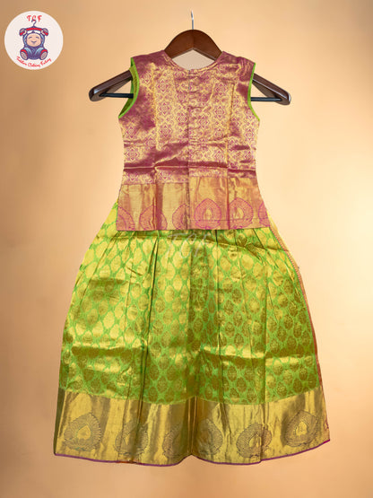 Girls Readymade Pure Pattu Pavadai Sattai