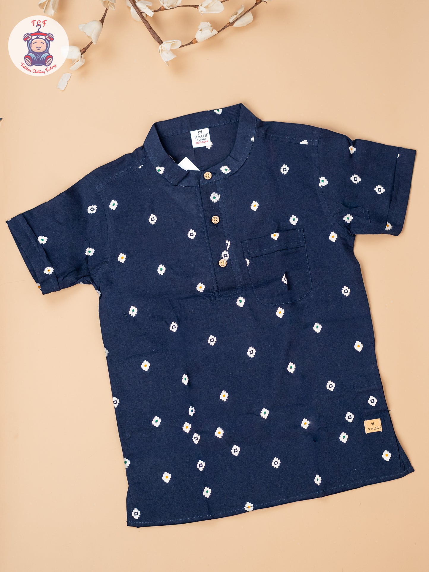 Navy Blue - Boys Readymade Short Kurta