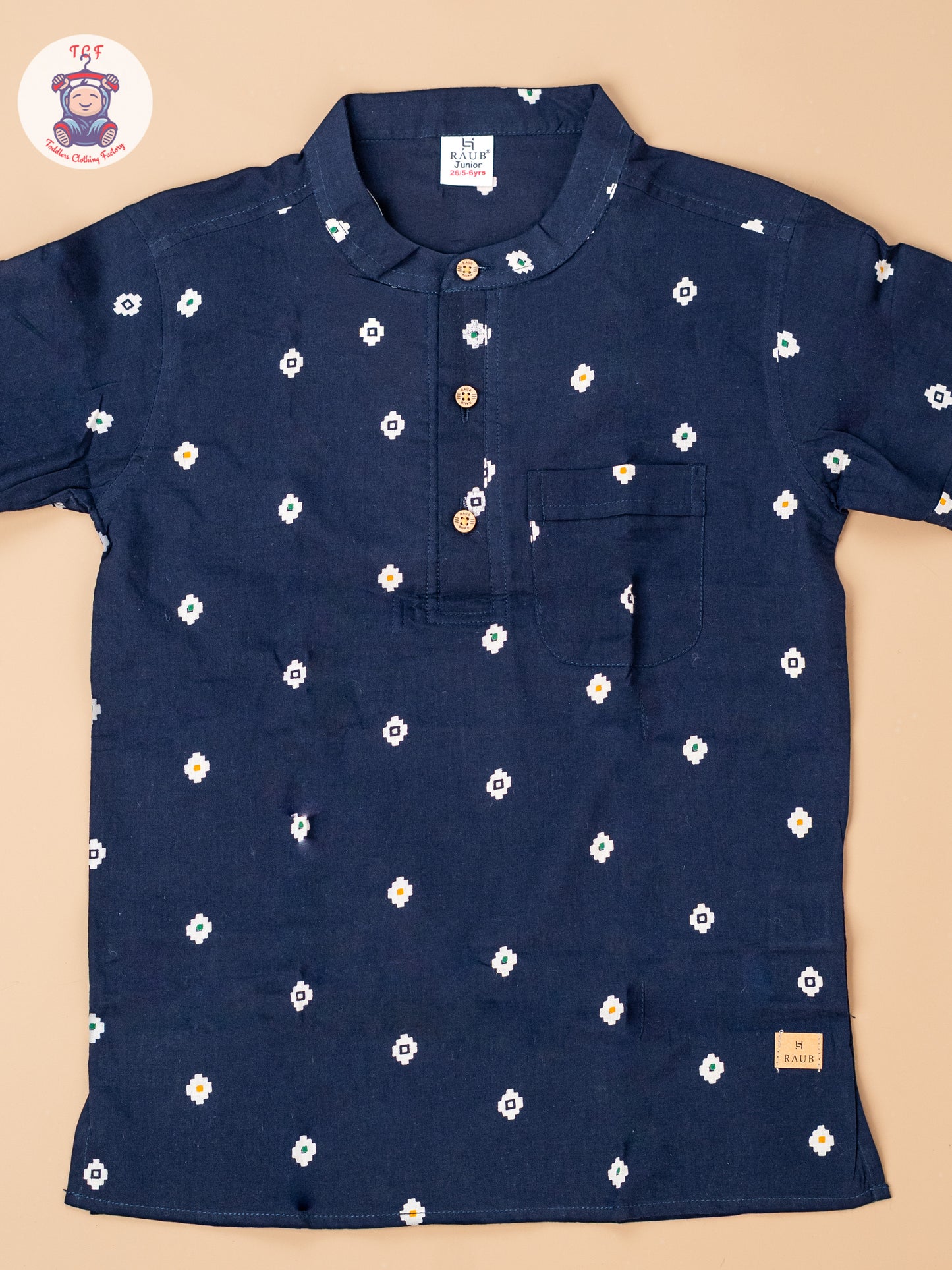 Navy Blue - Boys Readymade Short Kurta