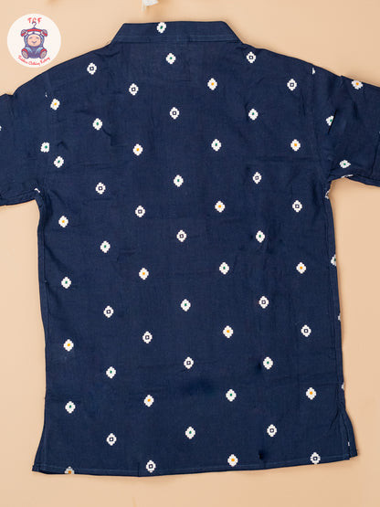 Navy Blue - Boys Readymade Short Kurta