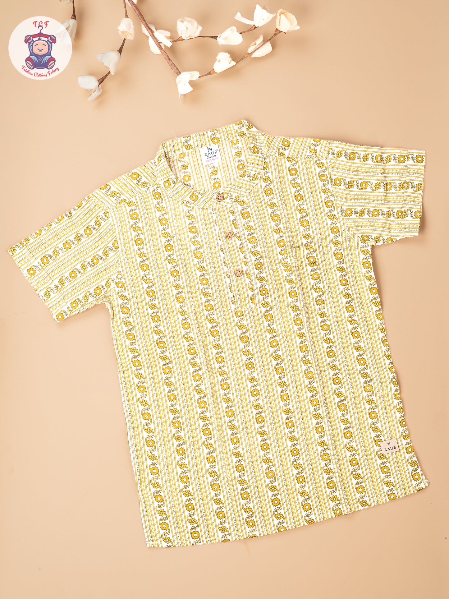 Yellow - Boys Readymade Short Kurta