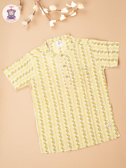 Yellow - Boys Readymade Short Kurta