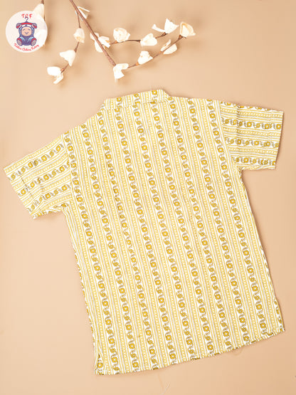 Yellow - Boys Readymade Short Kurta