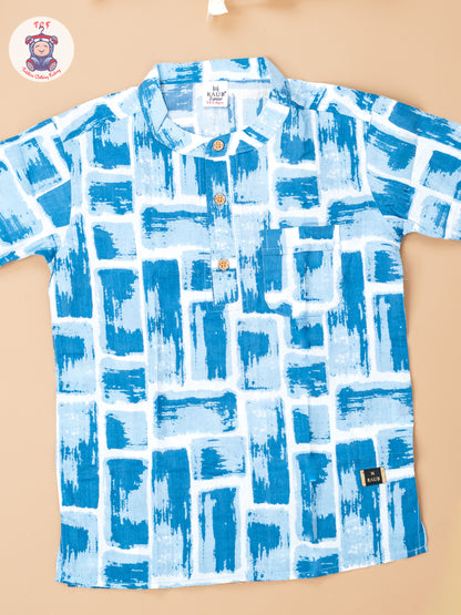 Sky Blue - Boys Readymade Short Kurta