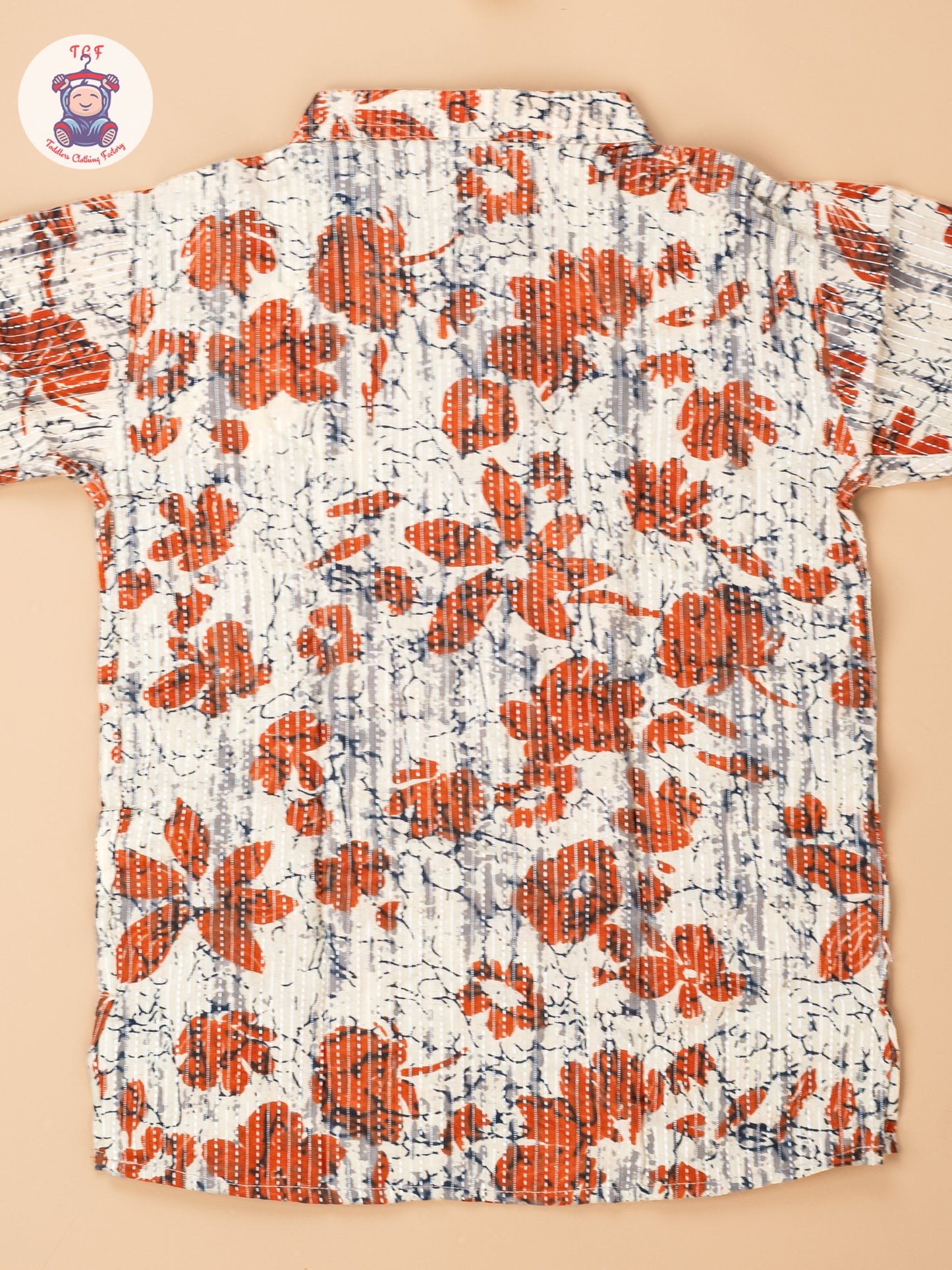 Beige & Orange - Boys Readymade Short Kurta