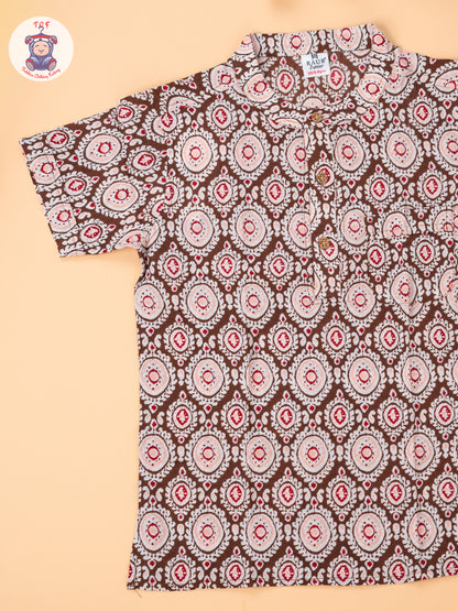 Brown - Boys Readymade Short Kurta