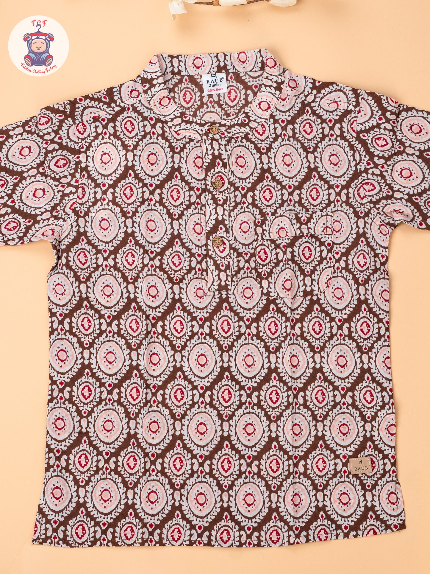 Brown - Boys Readymade Short Kurta