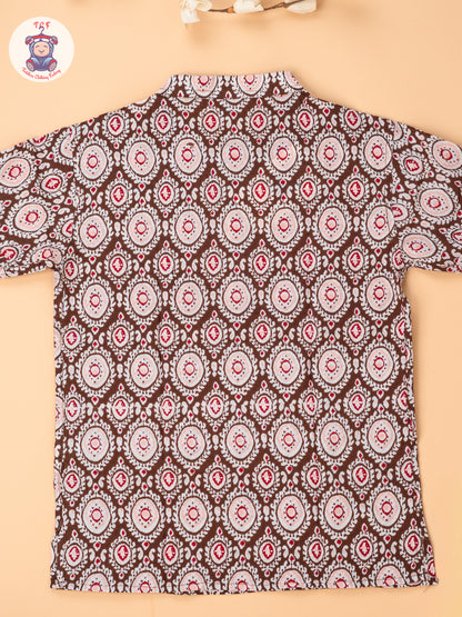 Brown - Boys Readymade Short Kurta