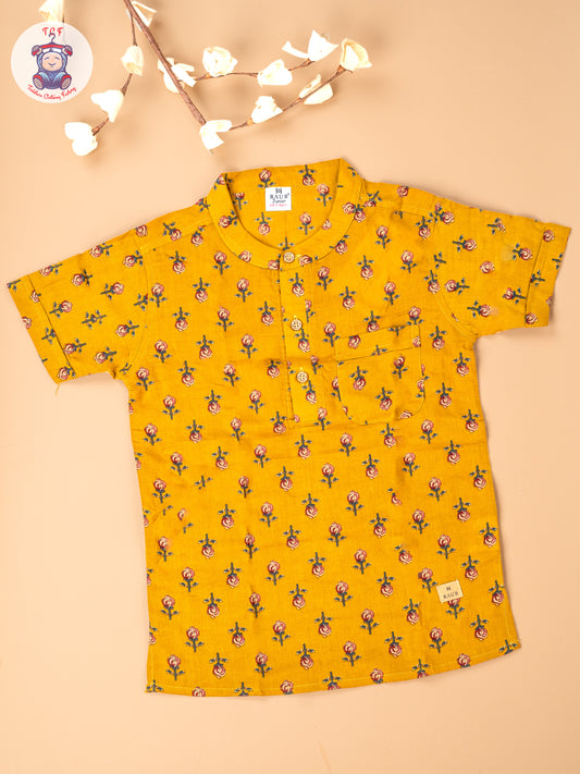 Mustard - Boys Readymade Short Kurta
