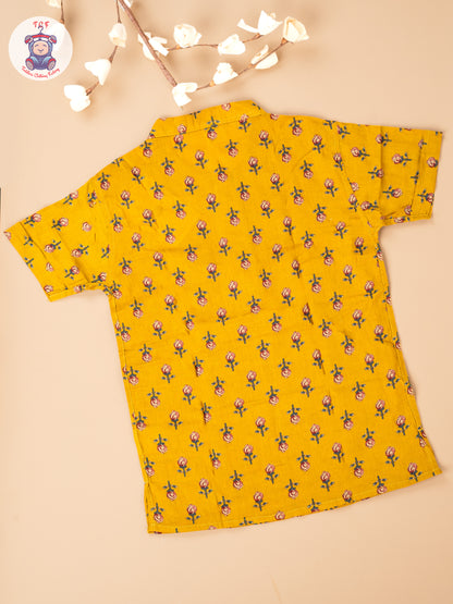 Mustard - Boys Readymade Short Kurta